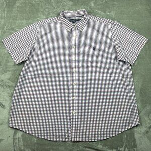 US Polo Assn Shirt Men's XXL Blue Red Check Short Sleeve Button Down Casual NWOT